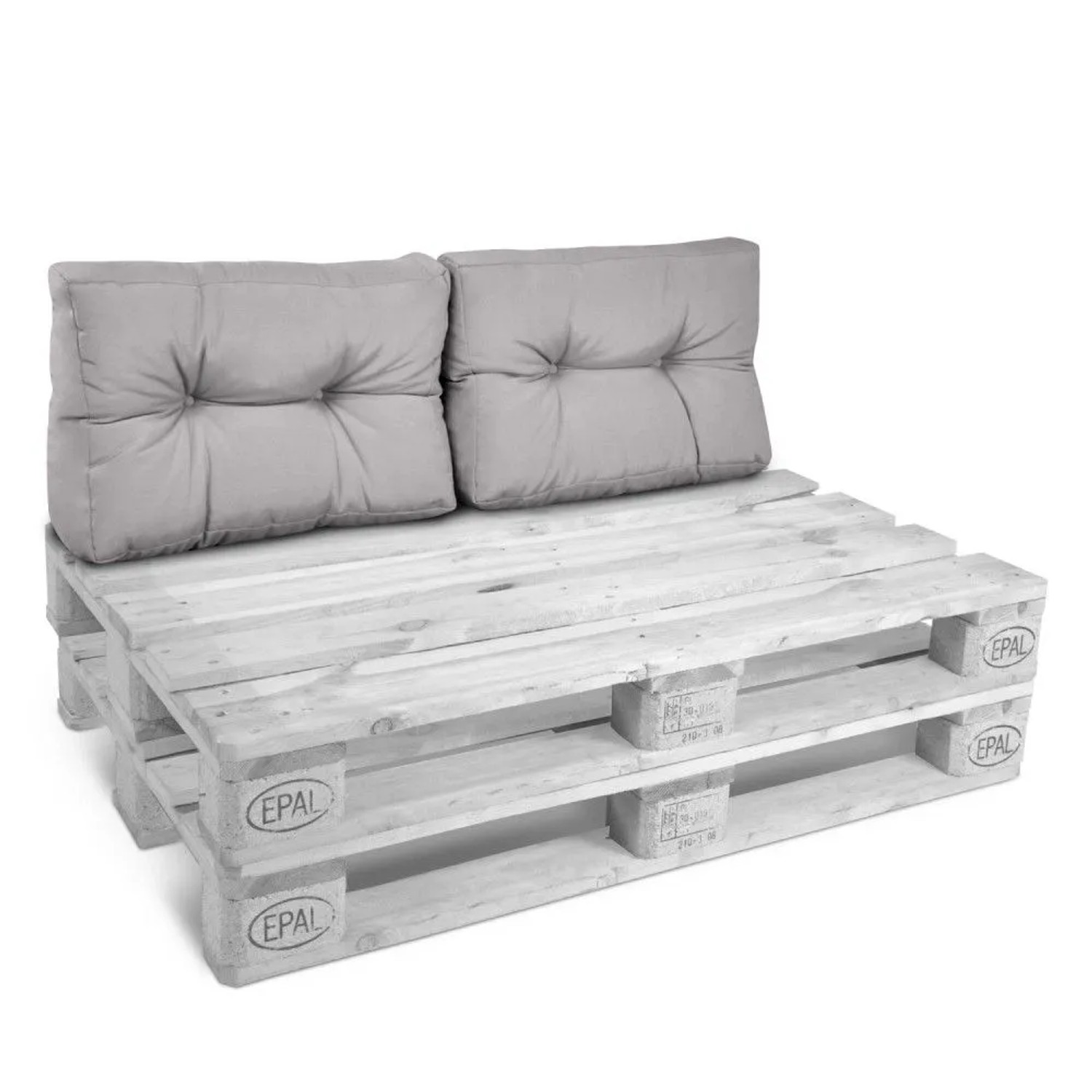 Beautissu ECO Style Palettenkissen Rücken 60x40x10cm Hellgrau 2tlg
