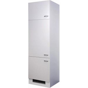 Flex-Well Geräteumbauschrank Wito, 60 cm, Weiß, mit drei Drehtüren und Bügelgriffen in Edelstahl-Optik.