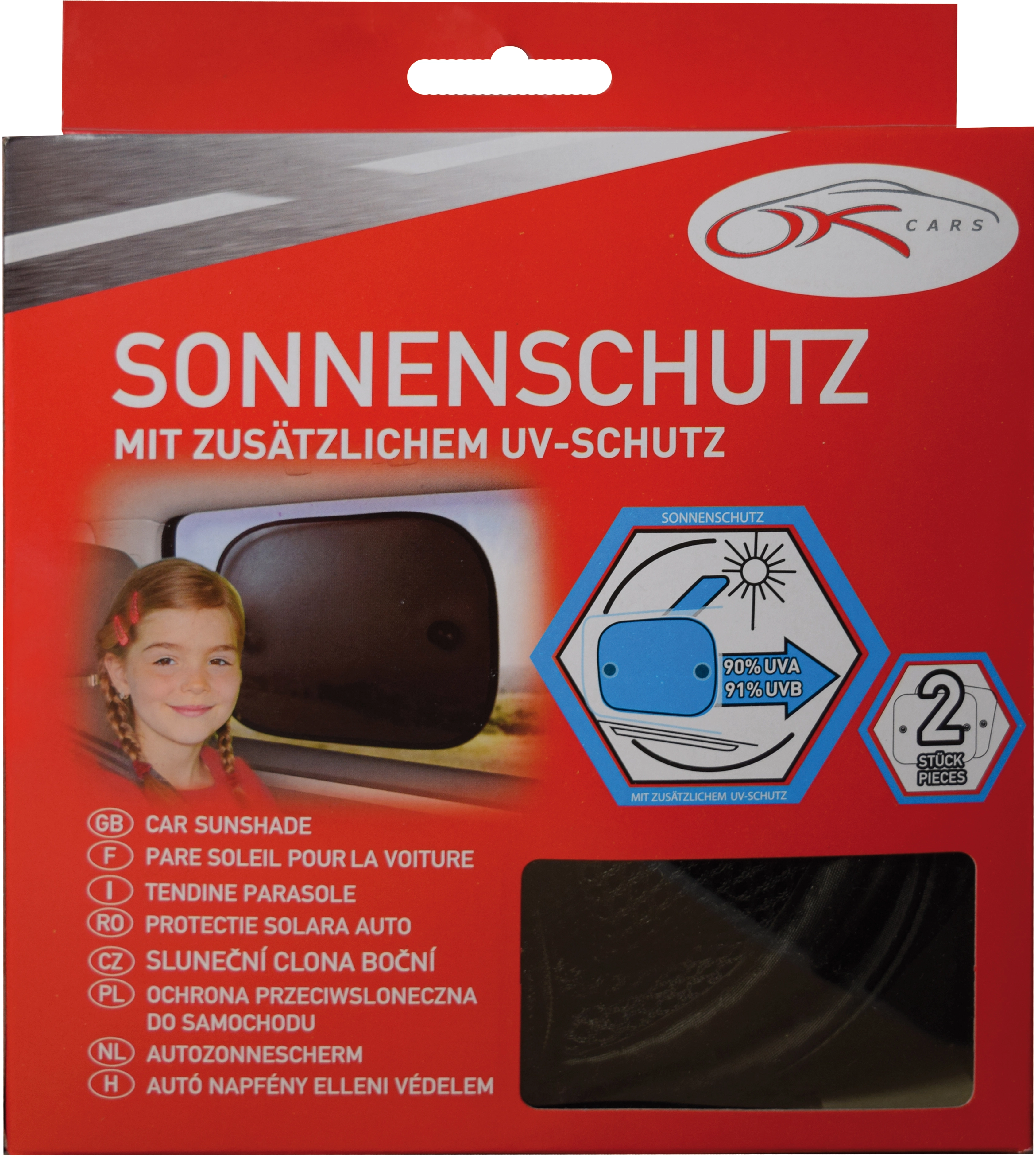 Sonnenschutz 2x Auto SONNENSCHUTZ 44x36cm schwarz Saugnäpfe