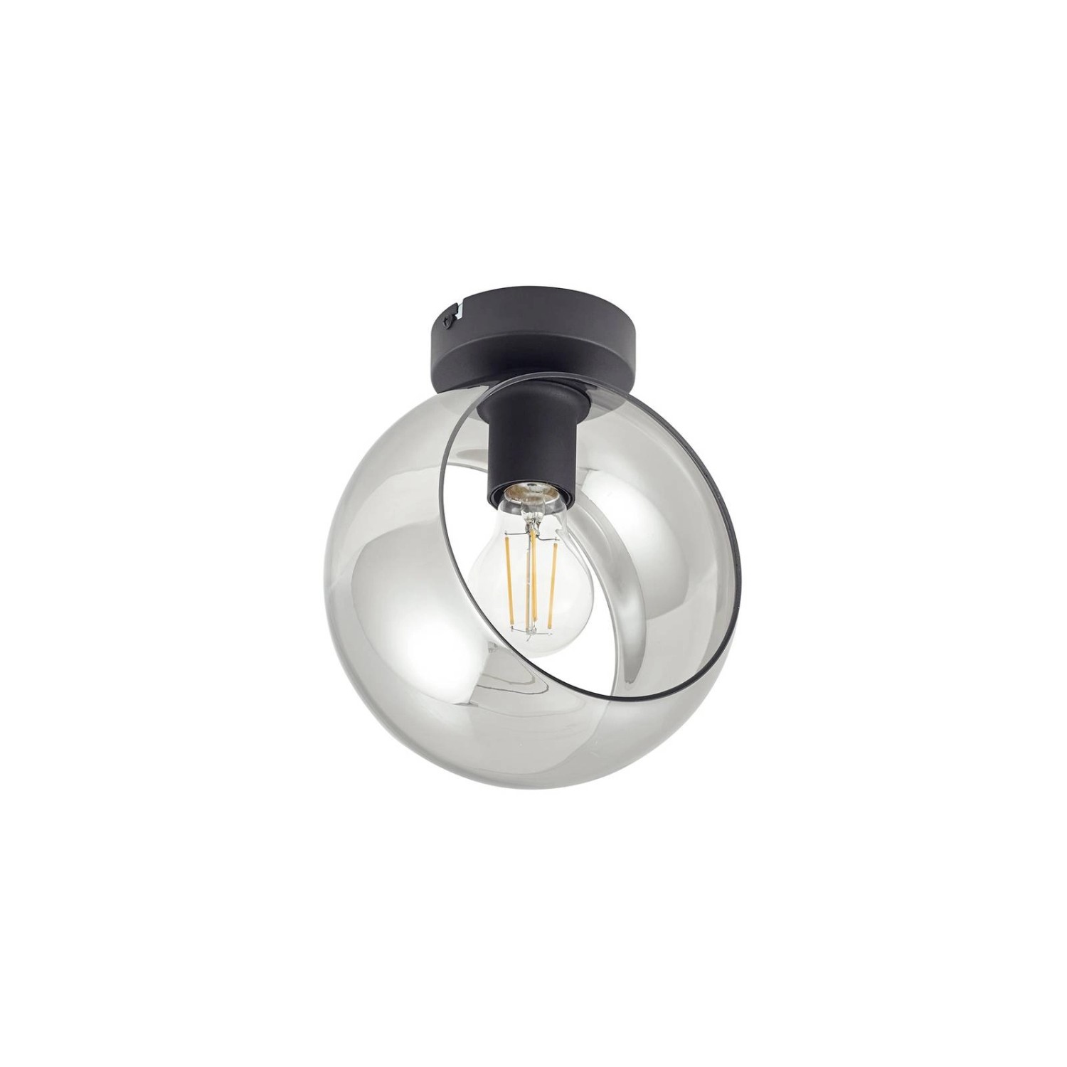 Lindby Deckenlampe Roton 10030733 Modern in Schwarz aus Metall 1-flammig E27 Wohnzimmerleuchte
