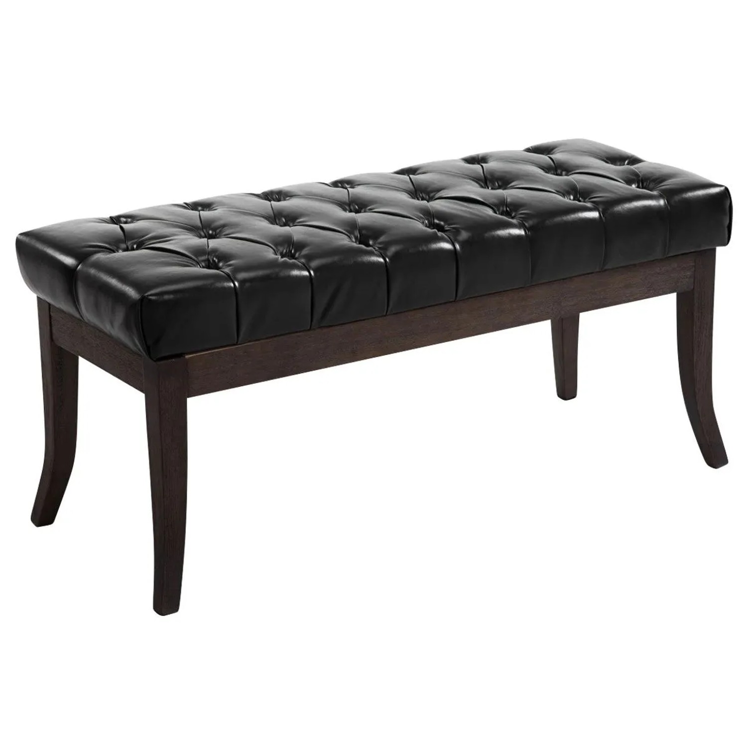 DELUKE Sitzbank CANNES Kunstleder Schwarz 100x38x46cm Dunkelbraun Sitzbank Flur Sitzhocker Esszimmerbank Polsterbank Schlafzimmer