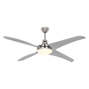 CASAFAN Deckenventilator Mirage, 142 cm, Chrom gebürstet, silbergraue Flügel und integrierte Beleuchtung.