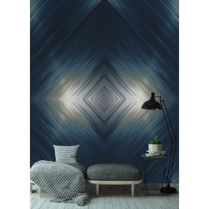 Erismann Fototapete Lightning Blau mit geometrischem Rautenmuster für eine moderne Wandgestaltung.