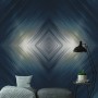 Erismann Fototapete Lightning Blau mit geometrischem Rautenmuster für eine moderne Wandgestaltung.