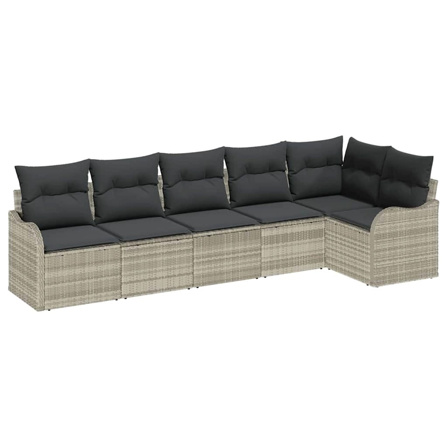 vidaXL Garten-Sofa-Set mit Kissen 6-Tlg Hellgrau Poly Rattan 3345722 günstig online kaufen