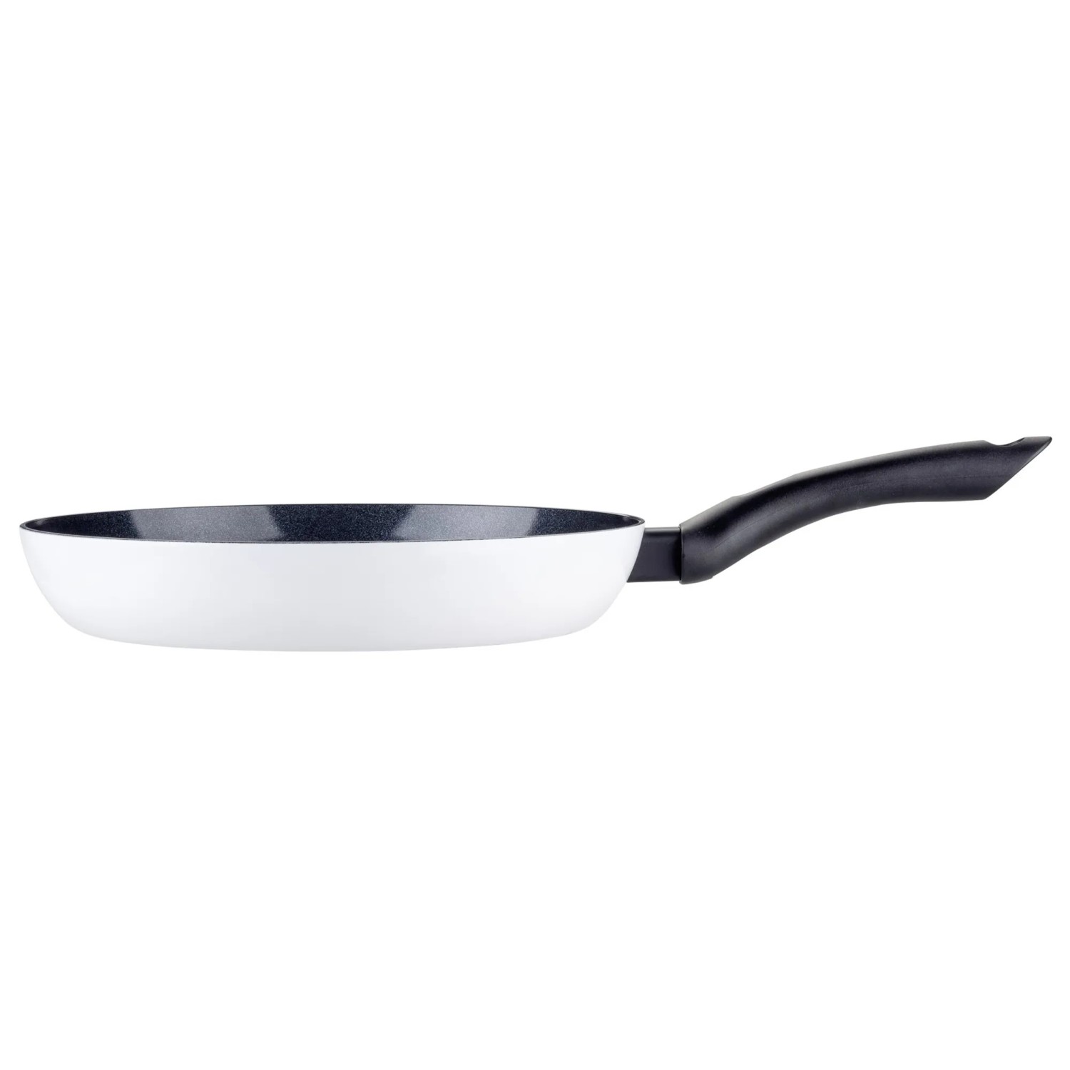 Fackelmann Pfanne Arcadalina, 24 cm, Keramik, weiße Außenseite, schwarzer Griff.