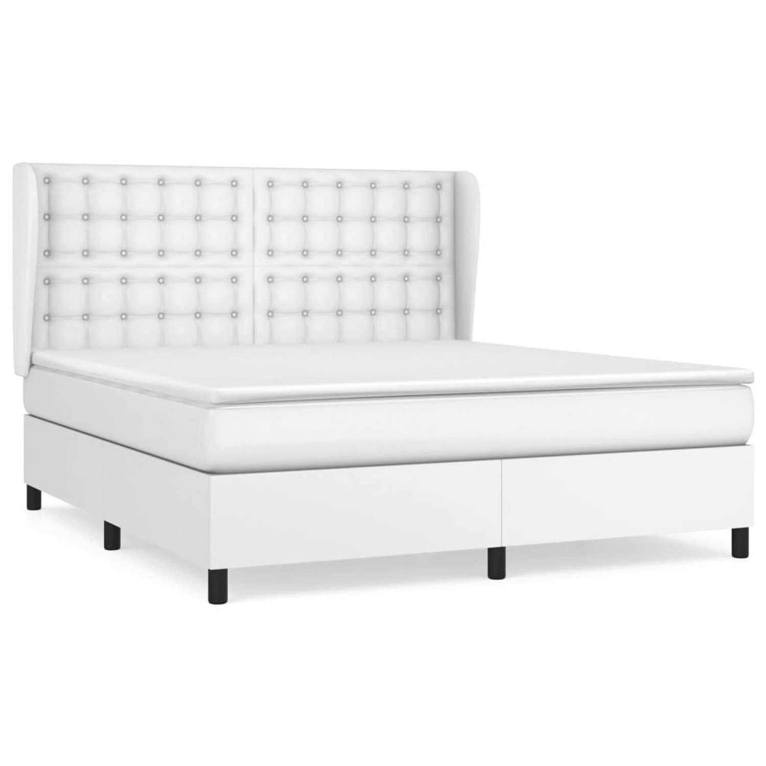 vidaXL Boxspringbett mit Matratze Weiß 180x200 cm Kunstleder1466769 günstig online kaufen