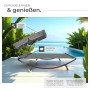 Tectake Gartenliege Livorno für 2 Personen, schwarz-grau, mit stufenlos verstellbarem Sonnendach & Kopfkissen. Robustes Metallgestell.