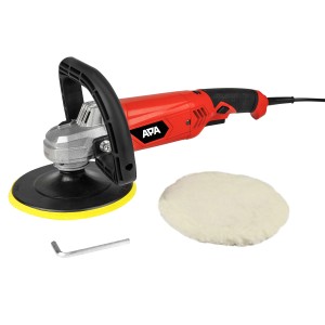 Apa Poliermaschine 1200 Watt mit Polierhaube und Zubehör für die Autopflege.