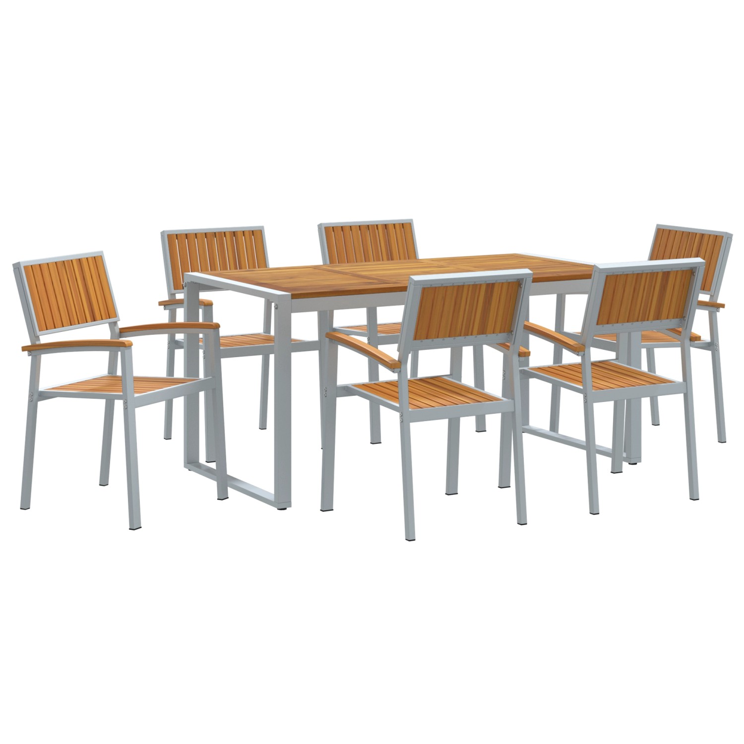 vidaXL 7-Teiliges Garten-Essset aus Massiver Akazie und Metall 3284370 günstig online kaufen