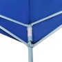 Detailansicht des blauen vidaXL Faltzelt Partyzelts (3x9m) mit Stahlrahmen.