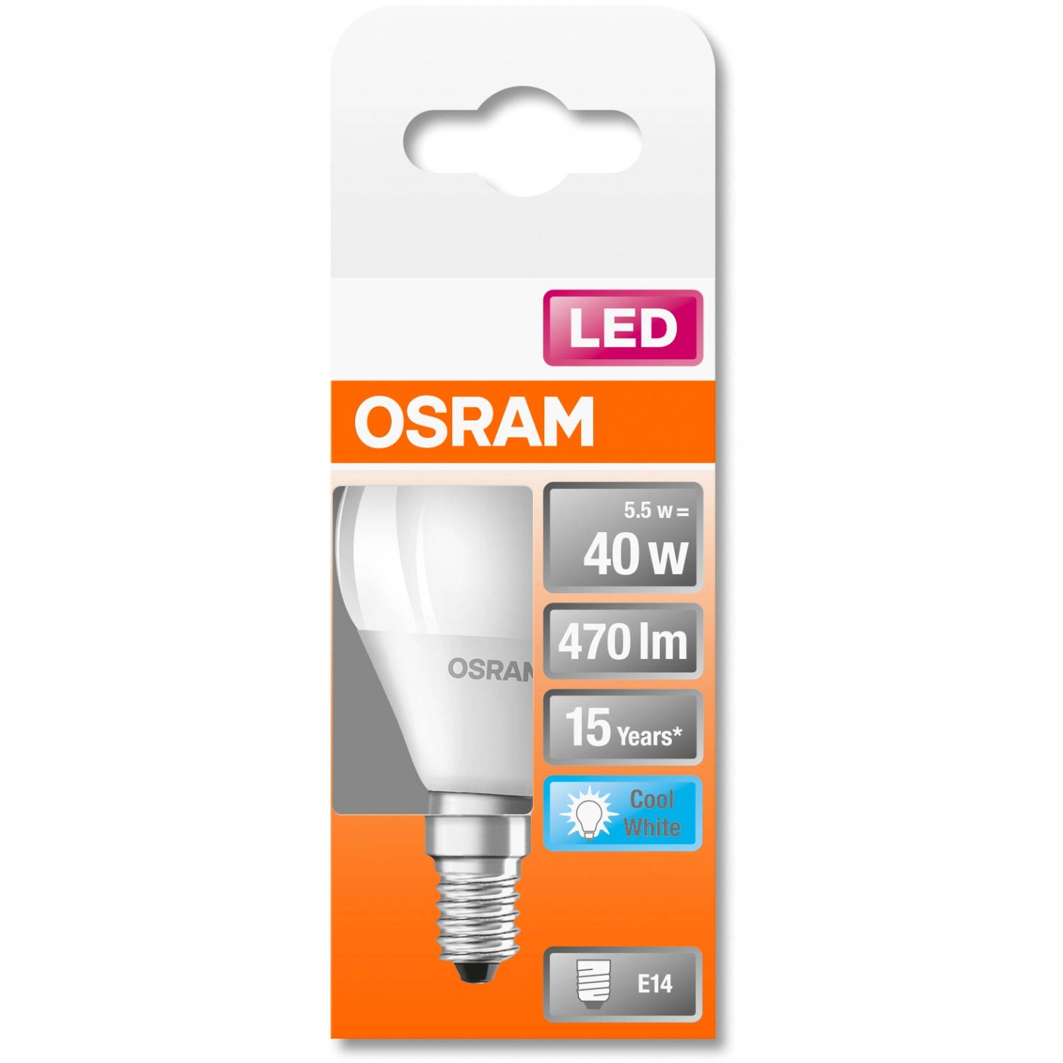 Osram LED-Leuchtmittel E14 Tropfenform 4,9 W 470 lm 8,2 x 4,5 cm (H x Ø)