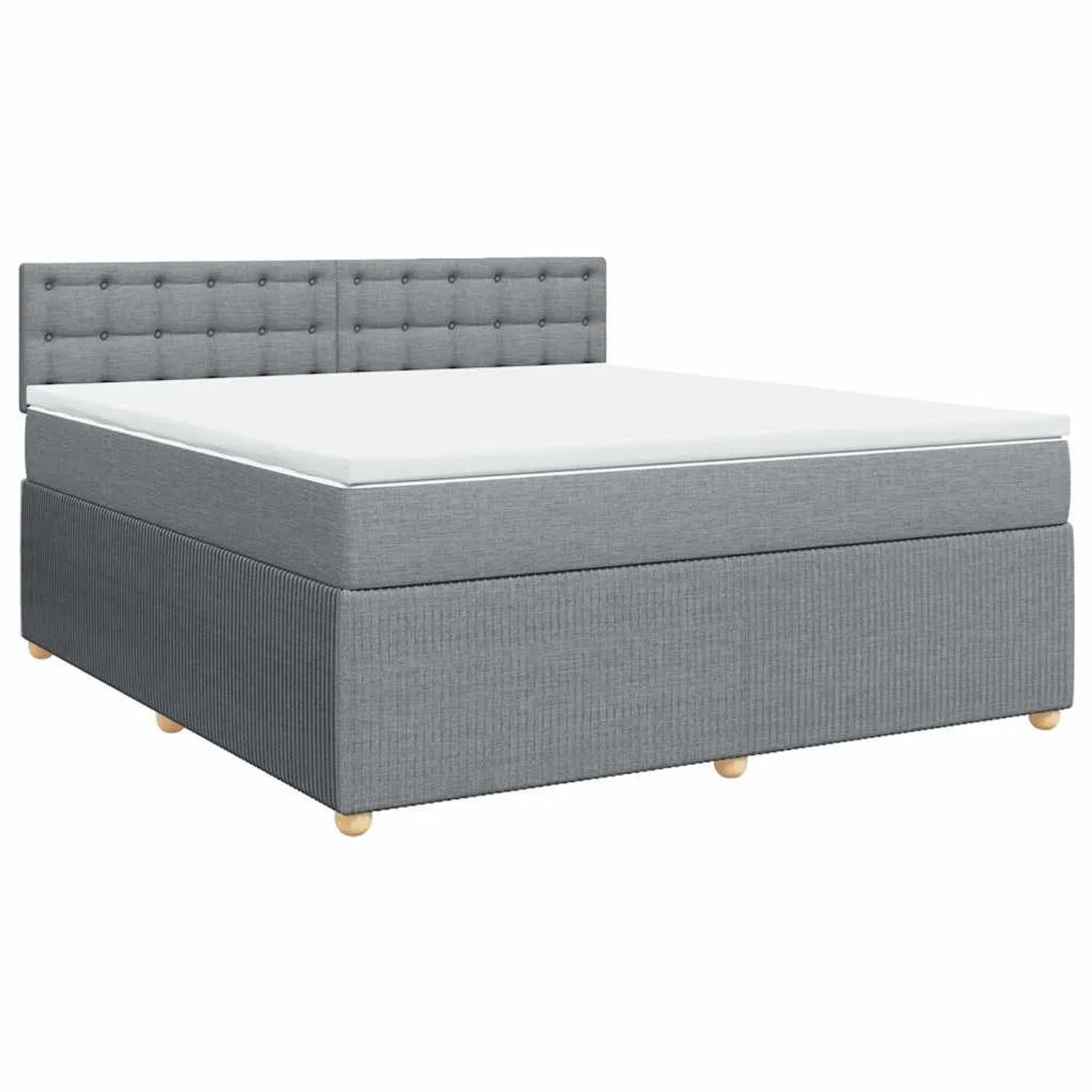 vidaXL Boxspringbett mit Matratze Hellgrau 180x200 cm Stoff 3287549