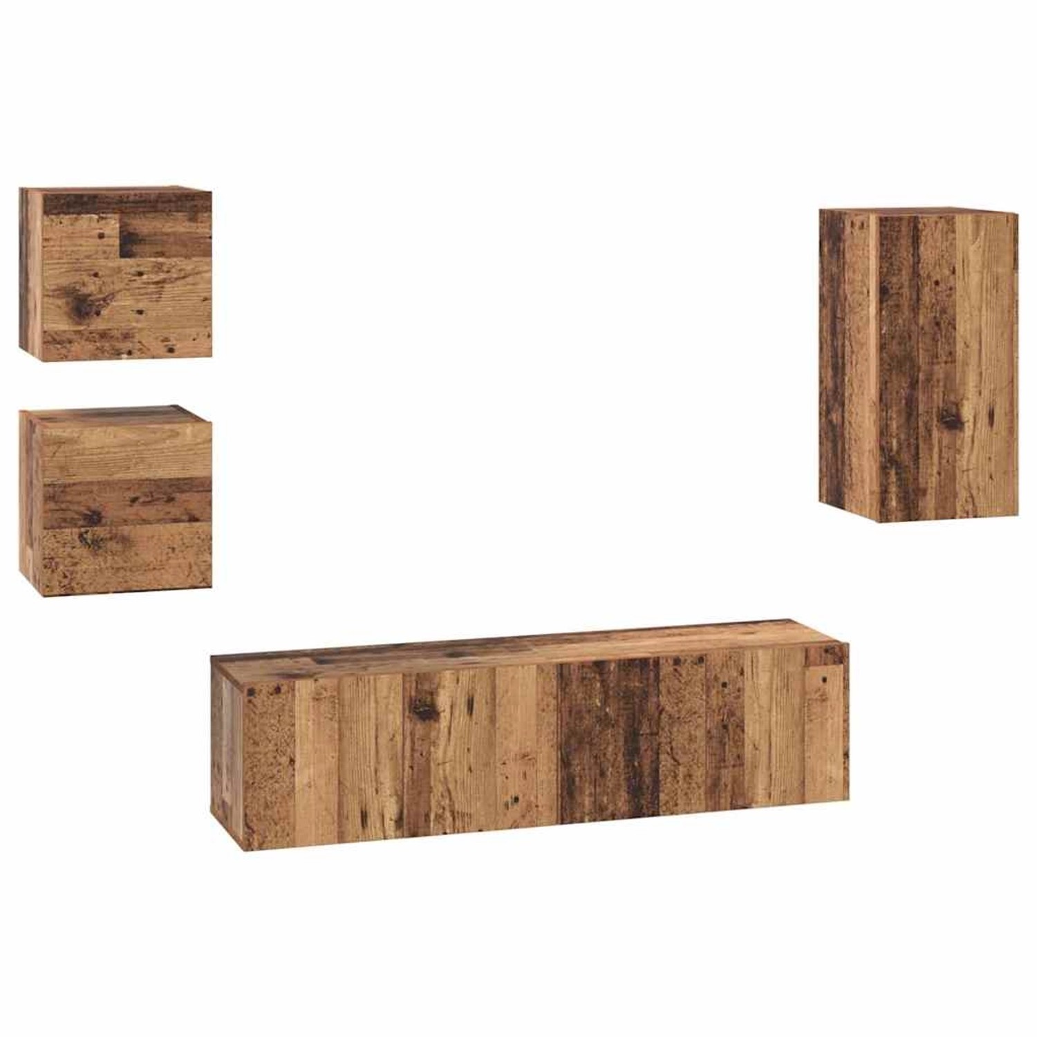 vidaXL TV-Schrank-Set 5-Tlg Altholz 30,5 x 30 x 60 cm Holzwerkstoff 3393348