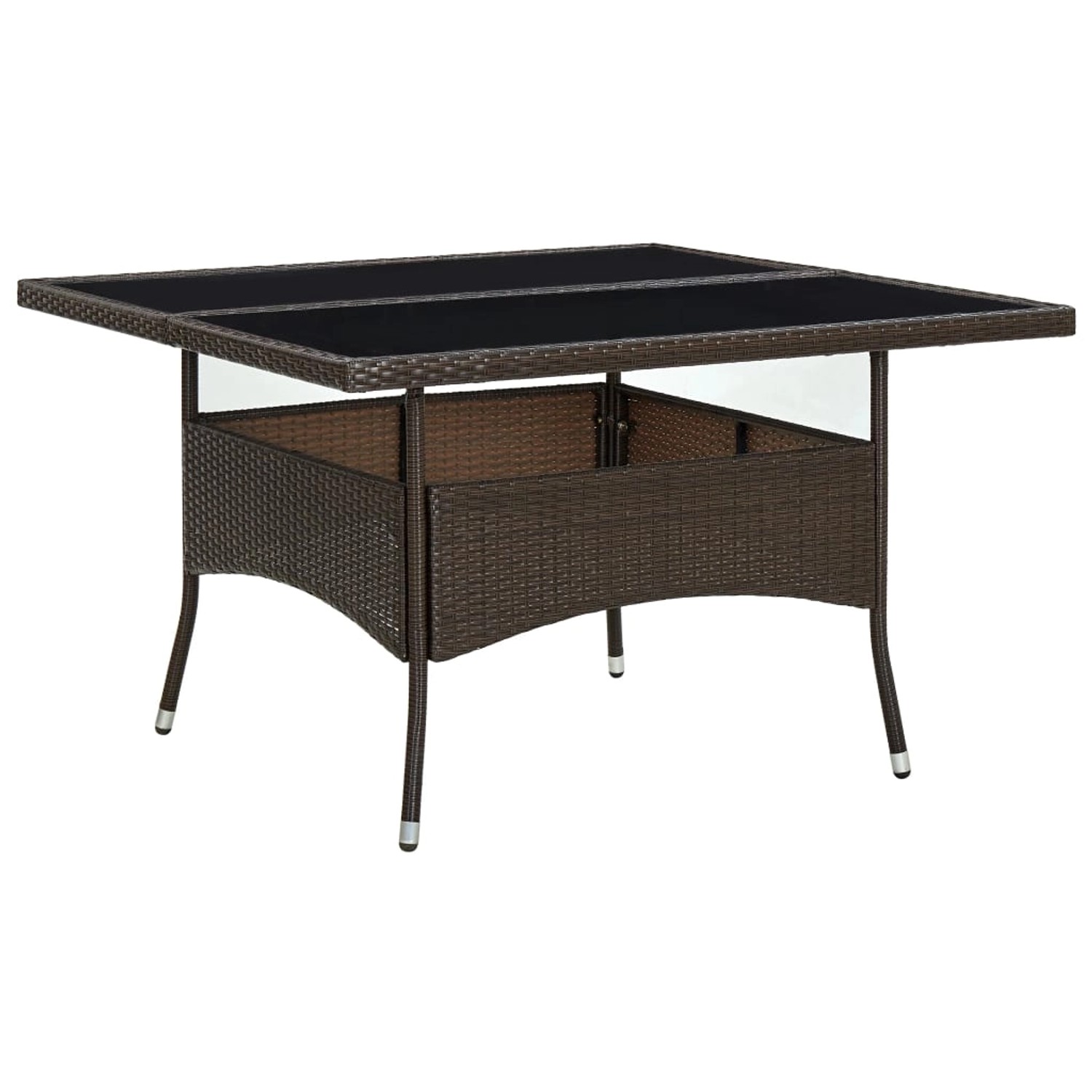 vidaXL Garten-Esstisch Braun Poly Rattan und Glas 310556 günstig online kaufen