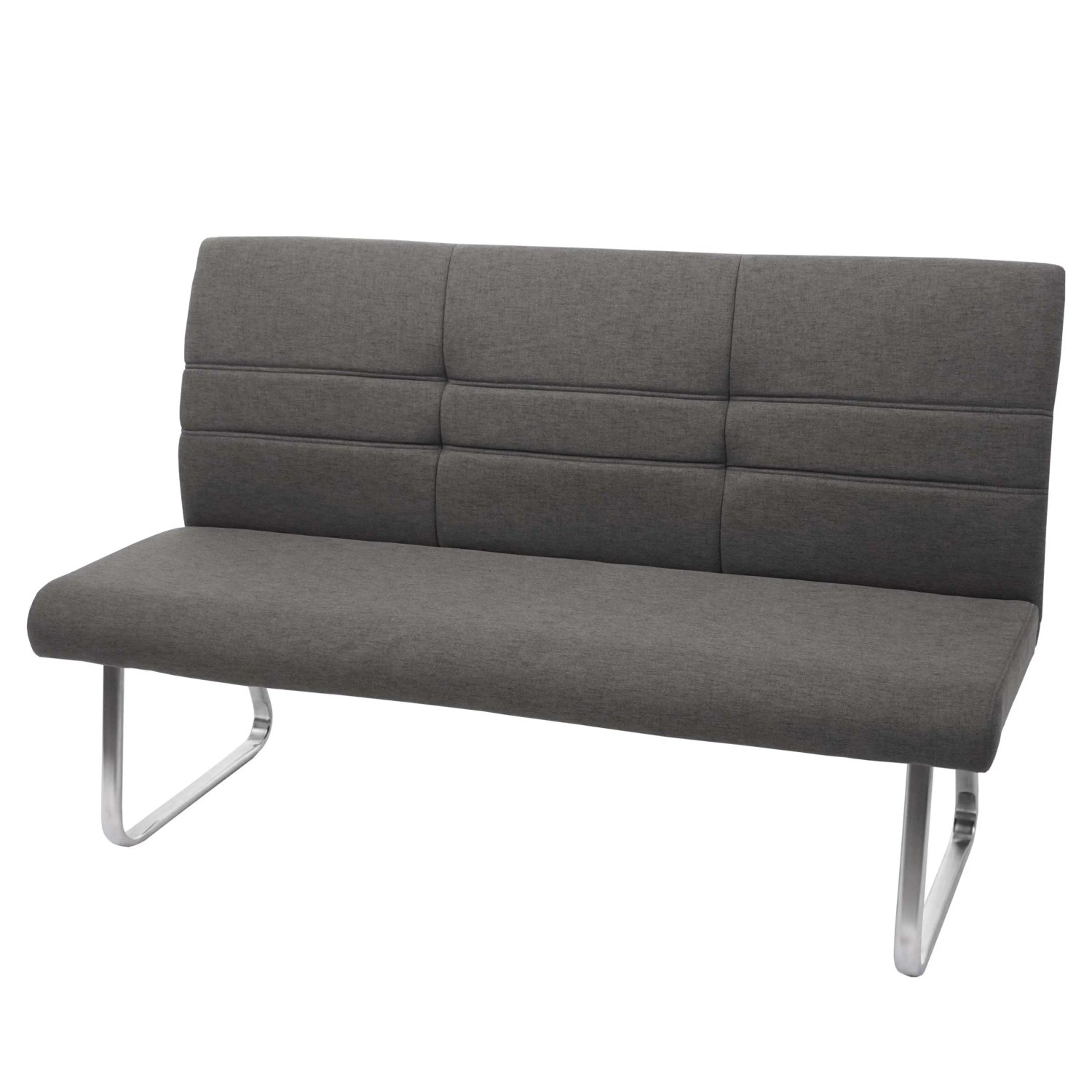 MCW Sitzbank G55 Stoff/Textil Edelstahl Gebürstet Grau-Braun 180cm