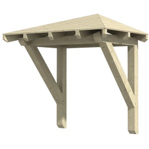 Skan Holz Vordach Wesel 1, Natur, 188x126cm, aus Konstruktionsvollholz (KVH).