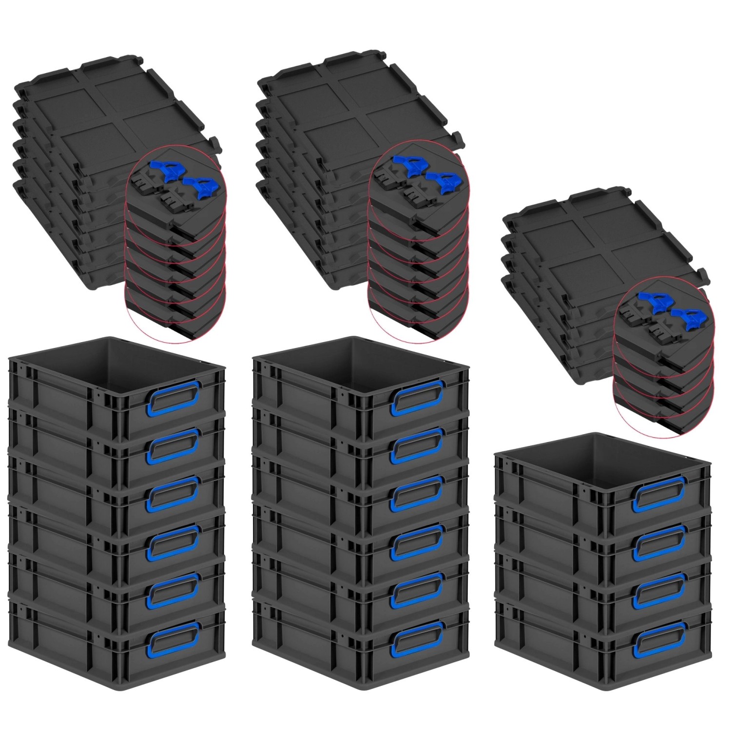 PROREGAL SuperSparSet 16x Eurobox Nextgen Color Mit Scharnierdeckel HxBxT 1 günstig online kaufen