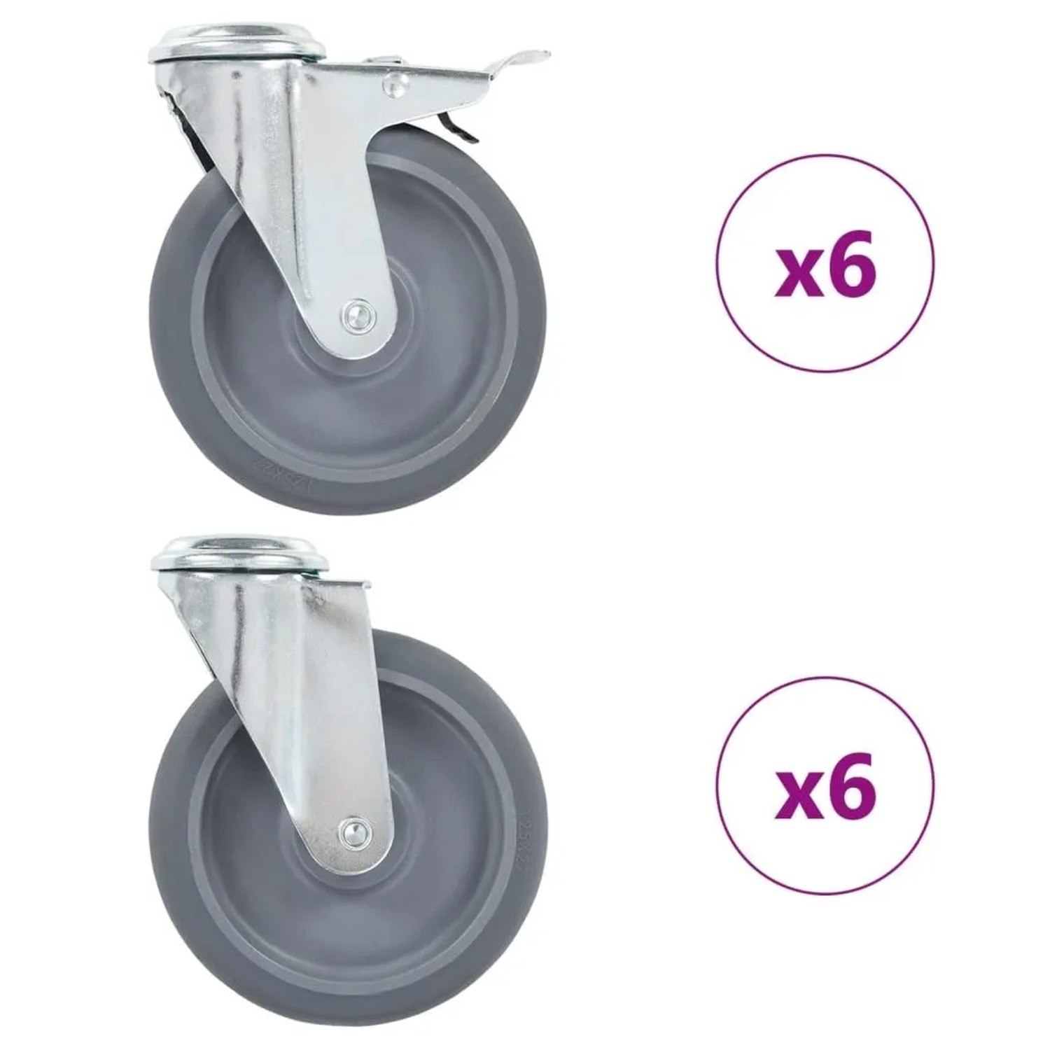vidaXL 12 Stk Lenkrollen mit Rückenloch 125 mm 277897