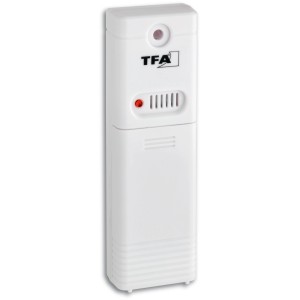 Weißer TFA Prisma Funk-Thermometer Außensender für Temperaturmessung.