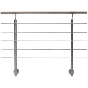 Geländerset Edelstahl, waagerechte Rundstäbe, seitliche Montage, 100x150cm.