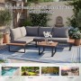 HOMAVO Gartenlounge-Set für 4 Personen mit Couchtisch und wasserfesten Abdeckungen.