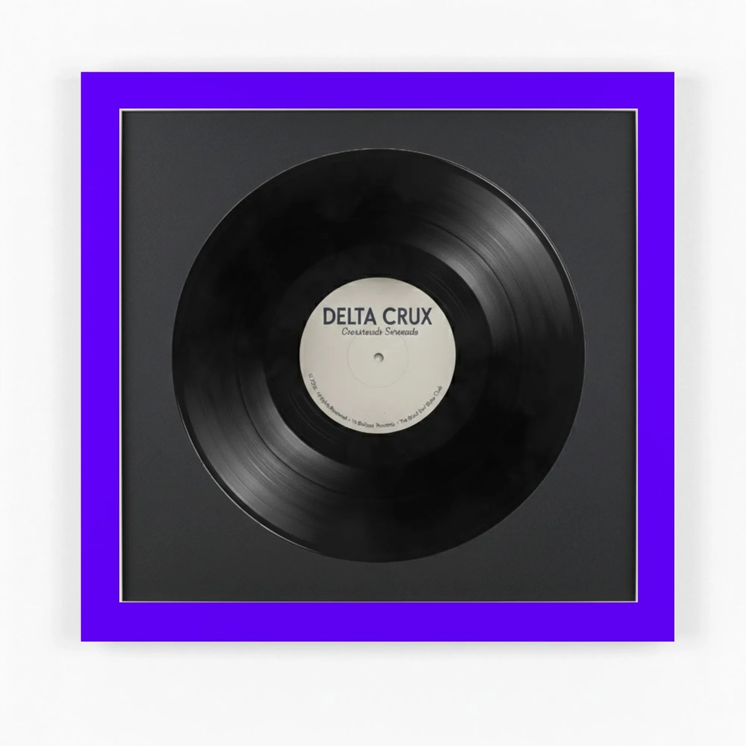 K-Möbel Schallplatten Rahmen Lila 40x40cm 2er Set mit Schwarzem Passepartout für die Vinyl