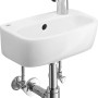 baliv Handwaschbecken-Set, 36 cm, Weiß, mit Armatur und Siphon.
