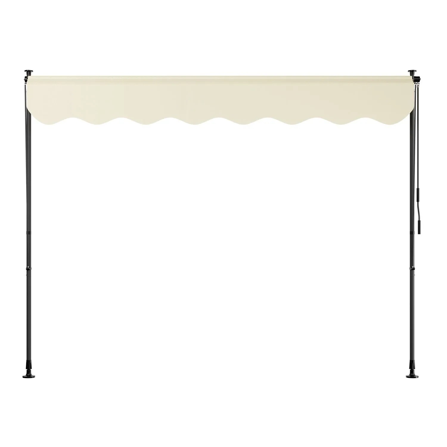 Juskys Klemmmarkise Kapstadt, 250x120 cm, beige, für Balkon und Terrasse.