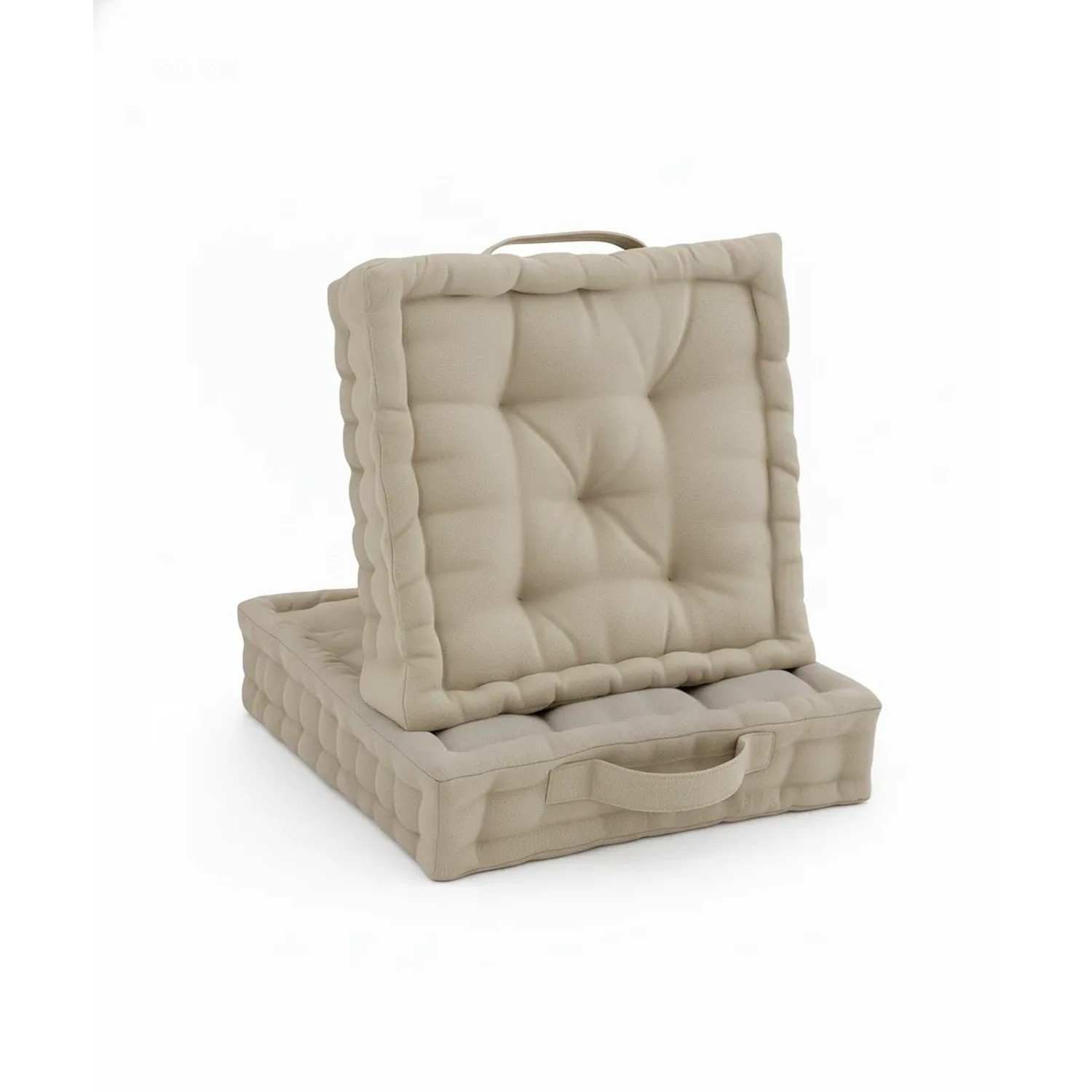 Beautissu Mila Stuhlkissen 50x50x10cm Leinen 2tlg