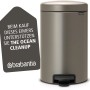 Brabantia Treteimer NewIcon 12L Platinum, Mülleimer mit geräuschlosem Deckel.
