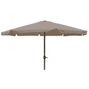 Lex XXL Alu Sonnenschirm Ø 4m Kurbelschirm Gartenschirm Marktschirm Krempe Taupe