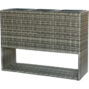 Pflanzkasten Shadow, 82x28x60cm, aus Polyrattan in Flechtoptik. Ideal für Garten, Terrasse oder Balkon.