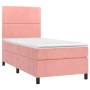 Rosa vidaXL Boxspringbett mit Matratze, 100x200 cm, Samtbezug.