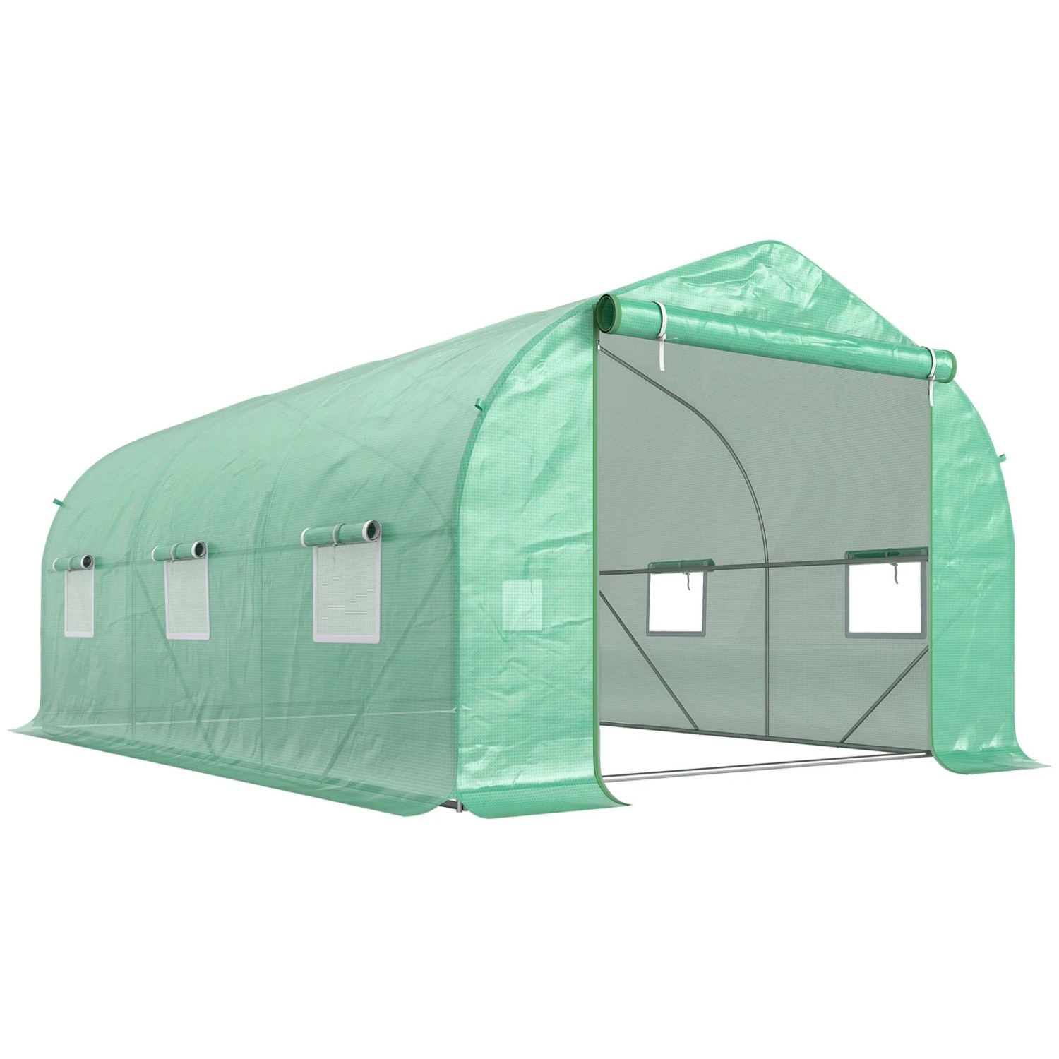 Furnicato Foliengewächshaus 450l X 300b X 205h Cm Mit Rolltür Und Seitenfenster