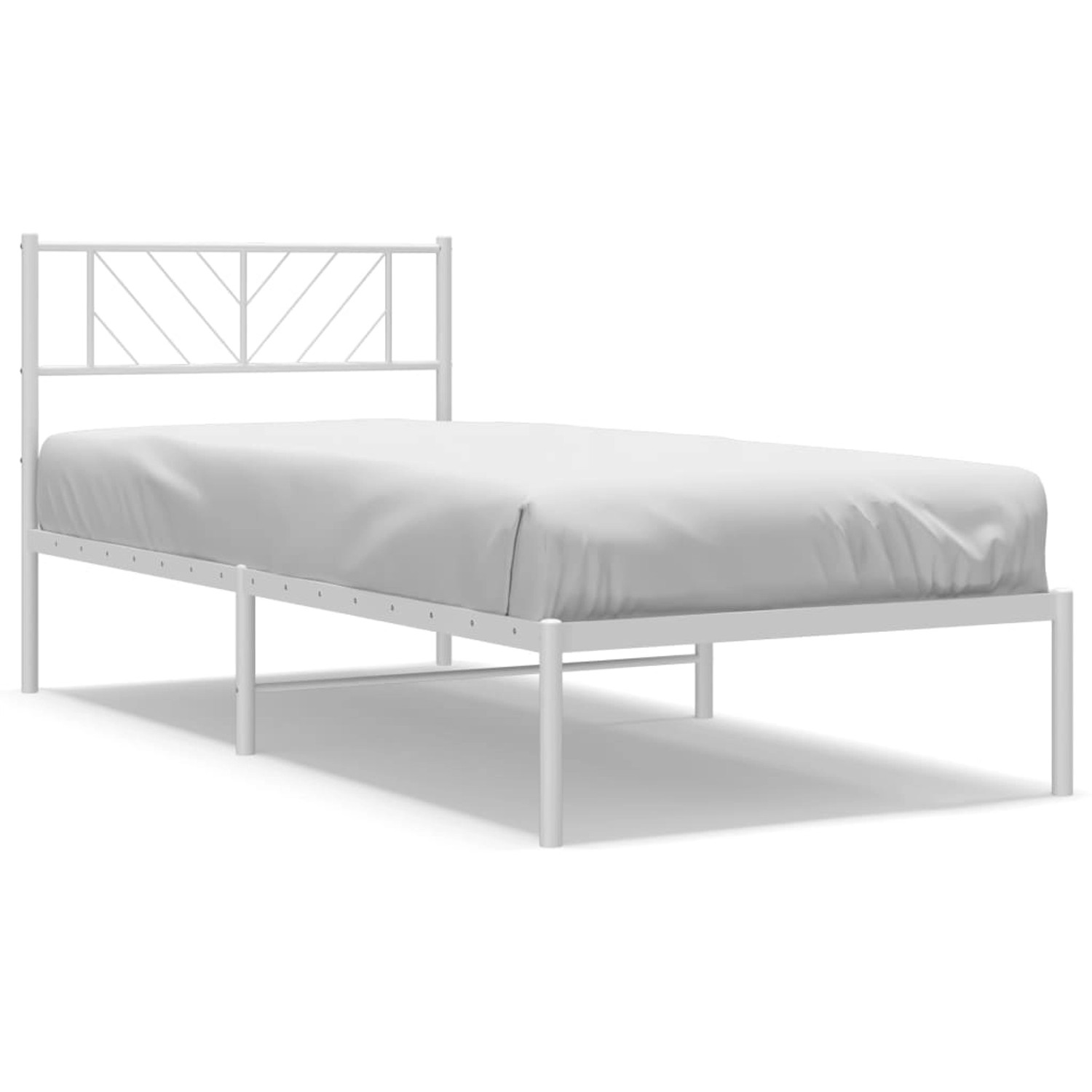 vidaXL Bettgestell mit Kopfteil Metall Weiß 80x200 cm Modell 151881484