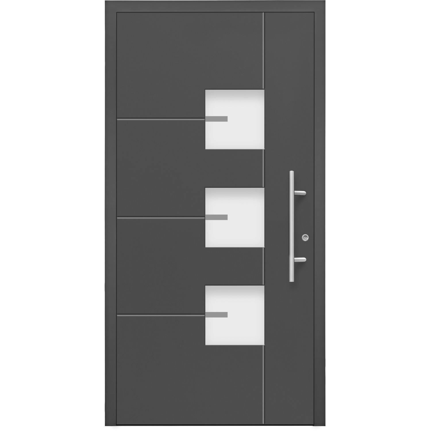 Aluminium-Haustür Moderno M330/P 110 x 210 cm Anthrazit Metallic Anschlag Rechts