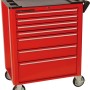 Roter Holzmann Werkstattwagen WW690L mit 7 Schubladen und Rollen.
