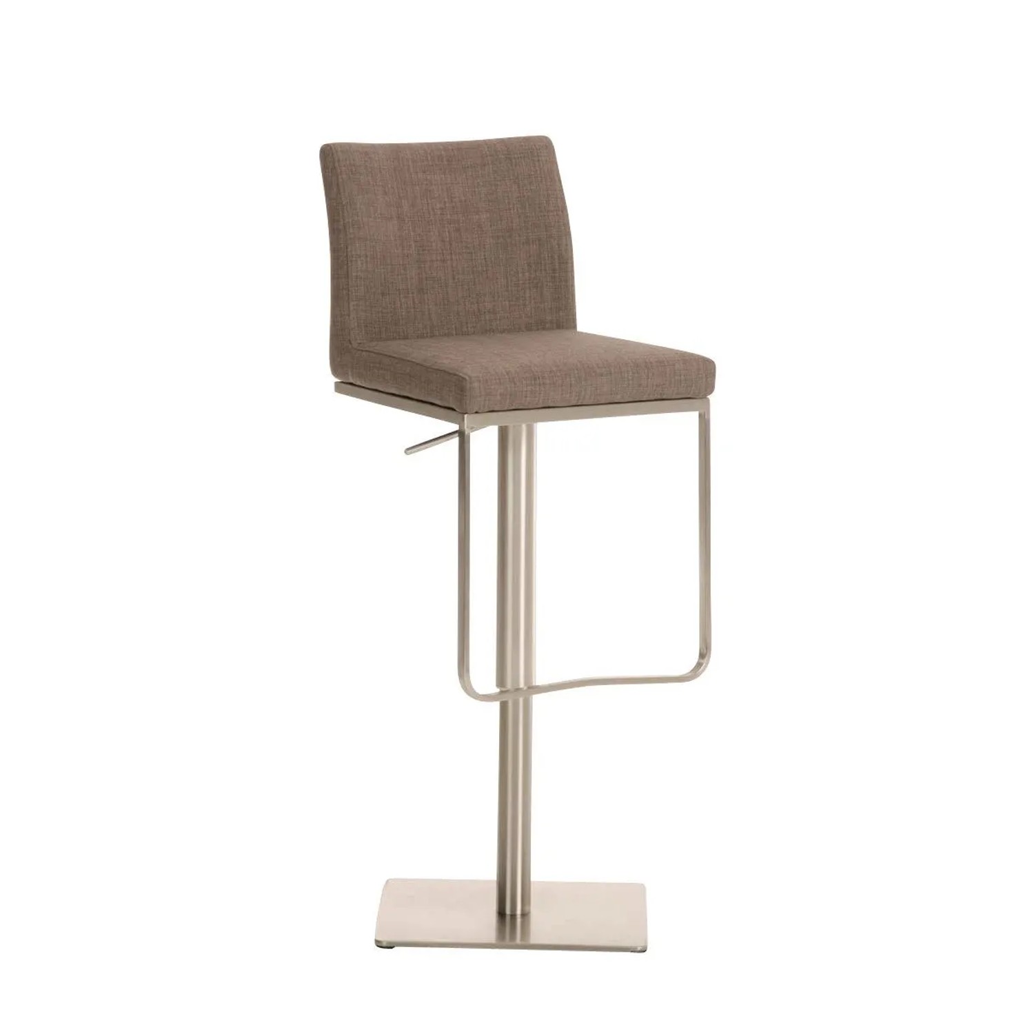 DELUKE Barhocker CARIN Stoff Grau 42x44x86cm Silber Barstuhl Höhenverstellbar Mit Lehne Drehbar Tresenhocker Tresenstuhl