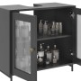 Grauer Vicco Waschbeckenunterschrank Malte (60x58 cm) mit Glastüren und zwei Ablageflächen.