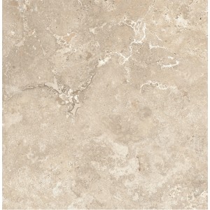 Cremefarbene Bodenfliese aus Feinsteinzeug, 60x60 cm, matte Oberfläche mit Steinoptik.