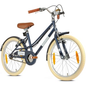 PROMETHEUS BIKES Kinderfahrrad 20 Zoll ab 6 und 7 Jahre Retro Look mit Felgenbremse & Ständer Blau