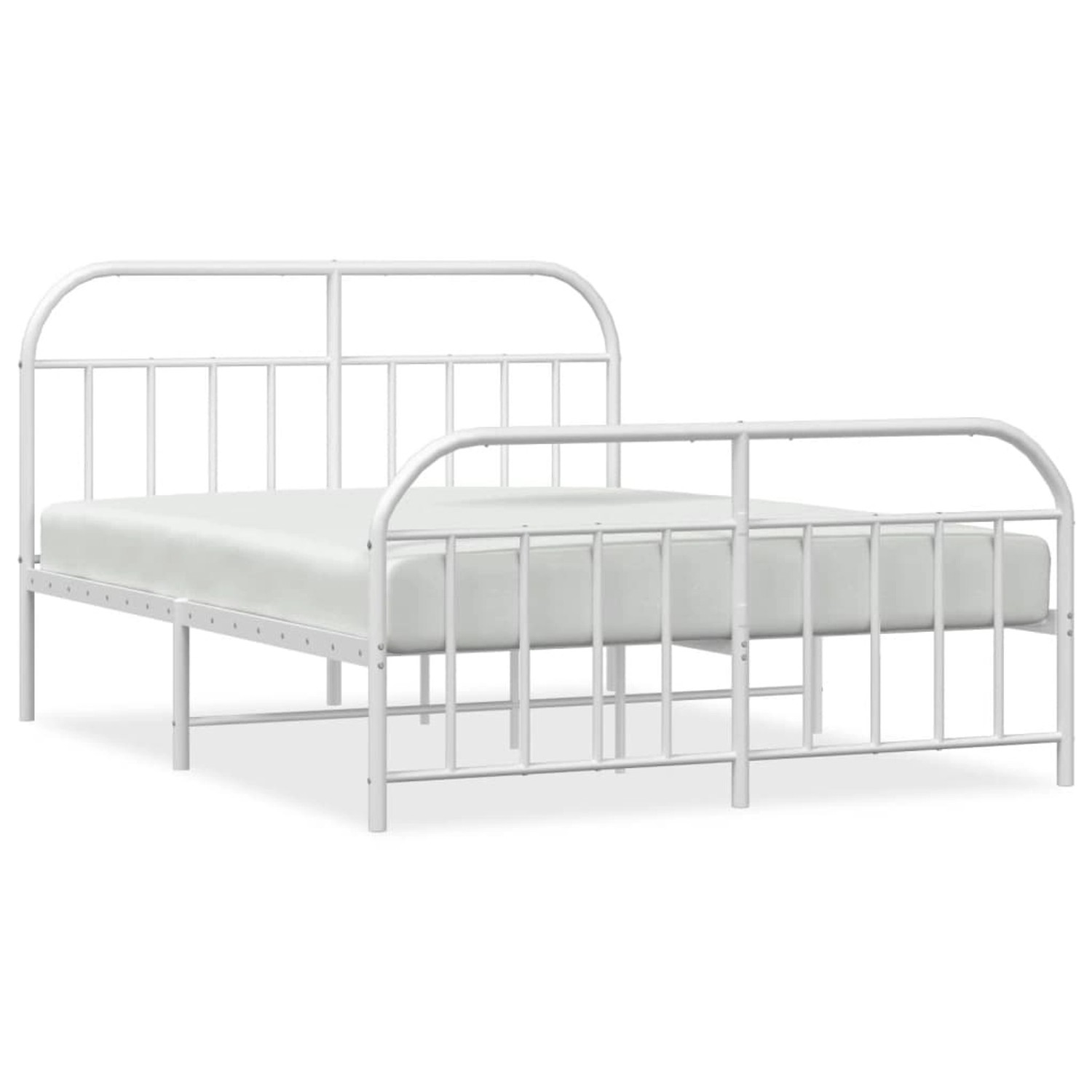 vidaXL Bettgestell mit Kopf- und Fußteil Metall Weiß 160x200 cm Modell 9174 günstig online kaufen