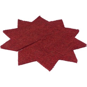Rote Mulchscheibe Stern, Ø 37 cm, aus Kokosfaser, für Winterschutz und Unkrautunterdrückung.