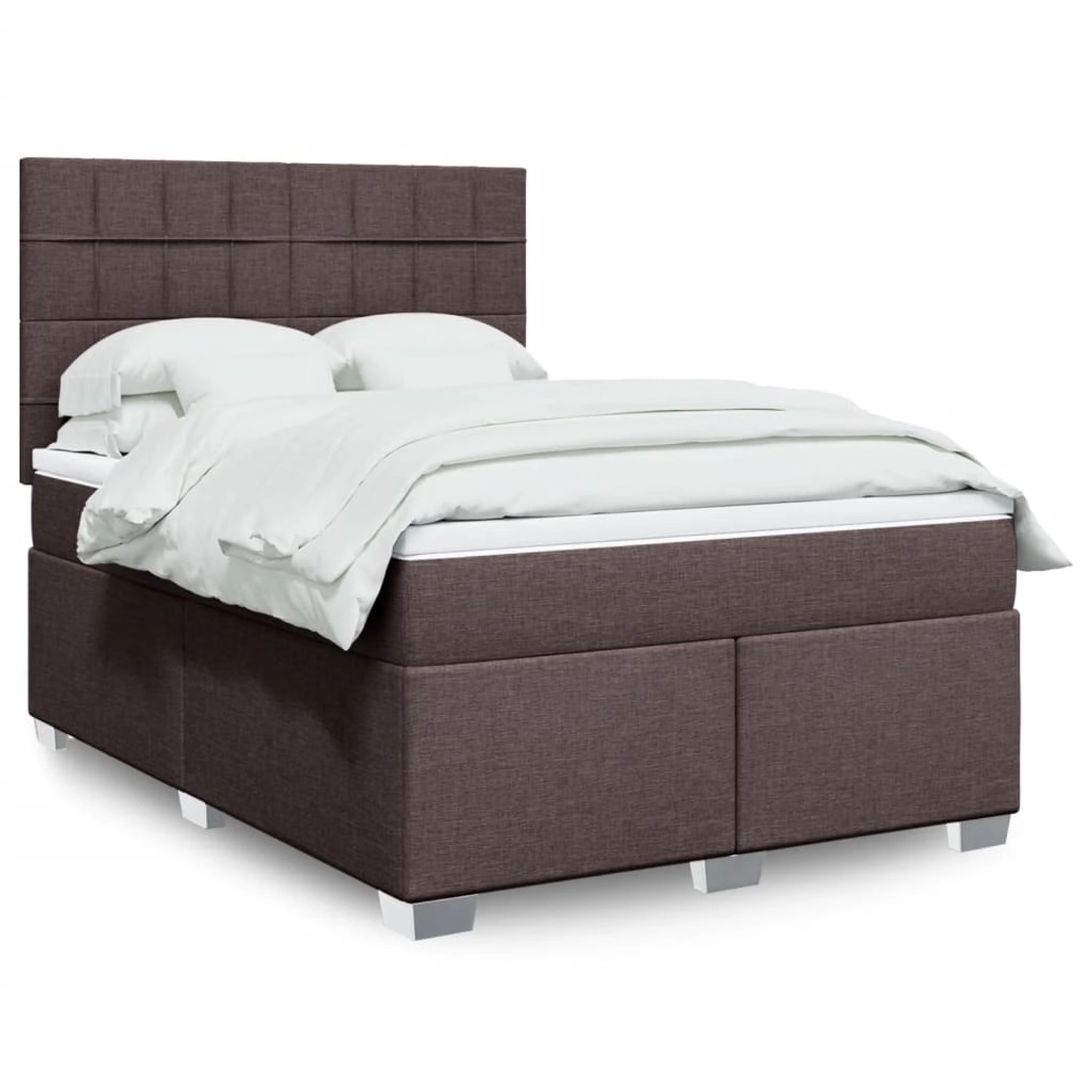 vidaXL Boxspringbett mit Matratze Dunkelbraun 160x200 cm Stoff 3292842 günstig online kaufen