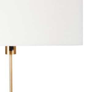 Detailaufnahme: QAZQA Stehlampe Parte in Bronze mit weißem Schirm. Elegante Innenleuchte.