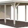 Palmako Carport Karl mit Geräteraum, naturbelassenes Holz, Flachdach. Ideal für PKW und Gartengeräte.