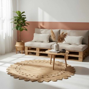 vidaXL Bereichsteppiche Rechtwinklig Braun Ø 210 cm Jute 42010819