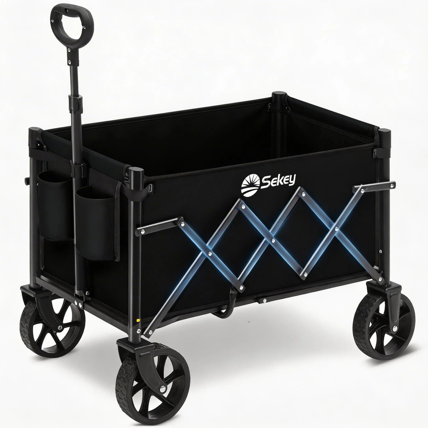 Sekey Bollerwagen Faltbar Klein 80KG Schwarz
