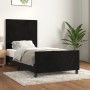 Schwarzes Samt Bettgestell (80x200 cm) mit Kopfteil für Schlafzimmer.